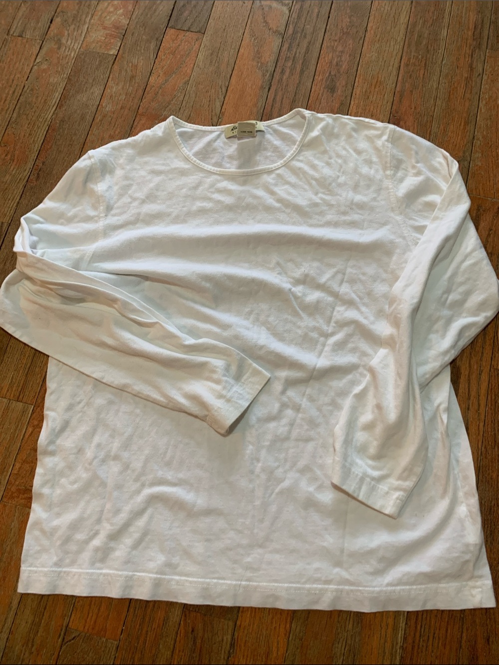 Eddie Bauer White Long-Sleeve Crewneck Tee